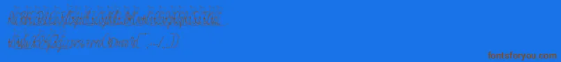 Jessyheartitalic Font – Brown Fonts on Blue Background