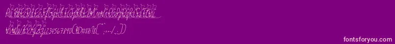 Jessyheartitalic-Schriftart – Rosa Schriften auf violettem Hintergrund