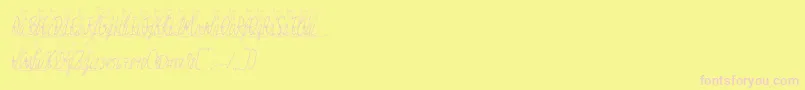 Jessyheartitalic Font – Pink Fonts on Yellow Background