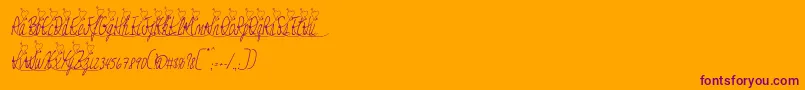 Jessyheartitalic-fontti – violetit fontit oranssilla taustalla