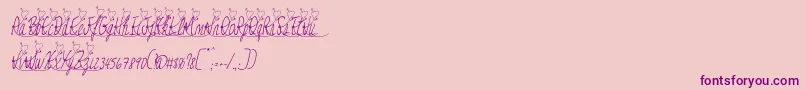 Jessyheartitalic Font – Purple Fonts on Pink Background