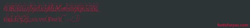 フォントJessyheartitalic – 黒い背景に赤い文字