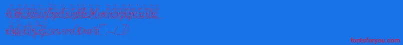 フォントJessyheartitalic – 赤い文字の青い背景