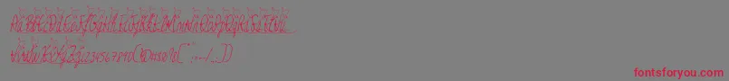 Jessyheartitalic Font – Red Fonts on Gray Background