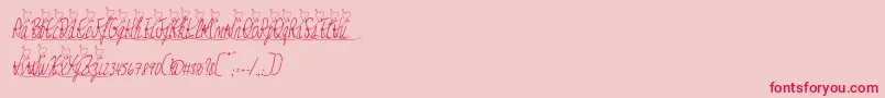 フォントJessyheartitalic – ピンクの背景に赤い文字