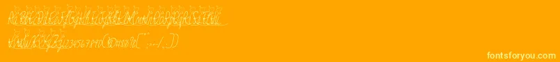 Jessyheartitalic Font – Yellow Fonts on Orange Background
