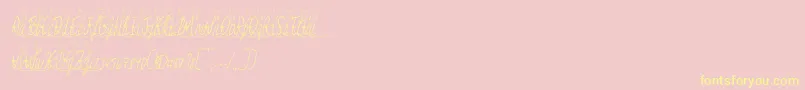 Fonte Jessyheartitalic – fontes amarelas em um fundo rosa