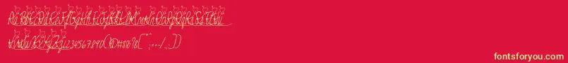 Jessyheartitalic Font – Yellow Fonts on Red Background