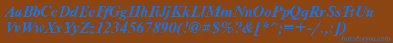 NewtonattBolditalic Font – Blue Fonts on Brown Background