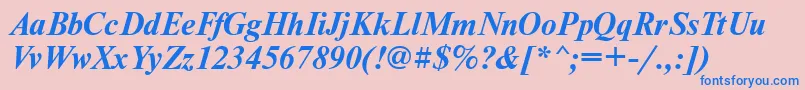フォントNewtonattBolditalic – ピンクの背景に青い文字