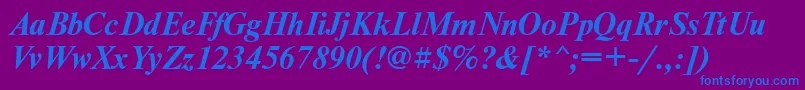 NewtonattBolditalic Font – Blue Fonts on Purple Background