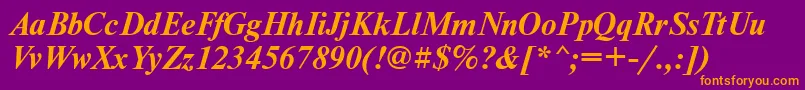 NewtonattBolditalic Font – Orange Fonts on Purple Background