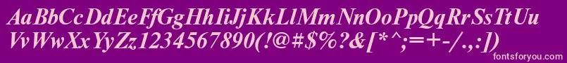 NewtonattBolditalic-fontti – vaaleanpunaiset fontit violetilla taustalla