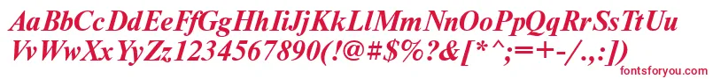 NewtonattBolditalic Font – Red Fonts on White Background