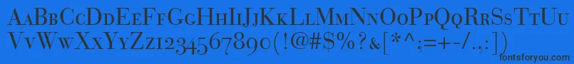 BauerBodoniRomanSmallCapsOldstyleFigures Font – Black Fonts on Blue Background