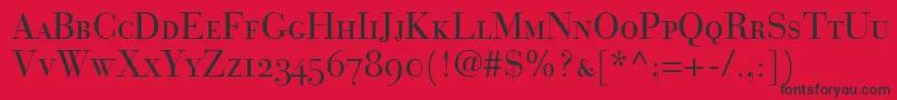 BauerBodoniRomanSmallCapsOldstyleFigures Font – Black Fonts on Red Background
