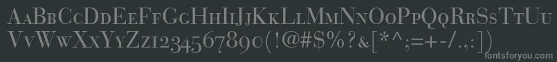 BauerBodoniRomanSmallCapsOldstyleFigures Font – Gray Fonts on Black Background
