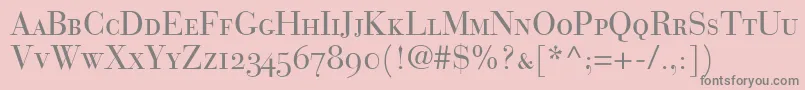 BauerBodoniRomanSmallCapsOldstyleFigures Font – Gray Fonts on Pink Background