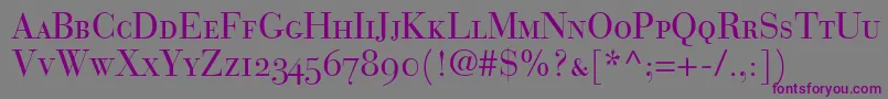 BauerBodoniRomanSmallCapsOldstyleFigures Font – Purple Fonts on Gray Background