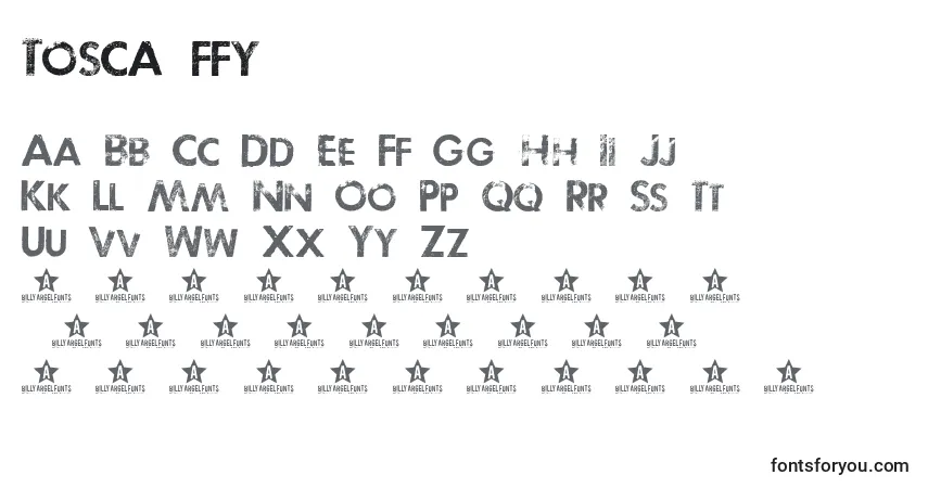 Tosca ffy-fontti – aakkoset, numerot, erikoismerkit