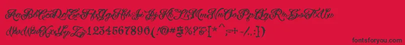 VtcTattooscripttwo Font – Black Fonts on Red Background