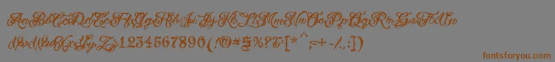 VtcTattooscripttwo Font – Brown Fonts on Gray Background