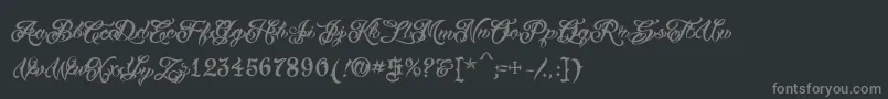 フォントVtcTattooscripttwo – 黒い背景に灰色の文字