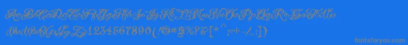 VtcTattooscripttwo Font – Gray Fonts on Blue Background