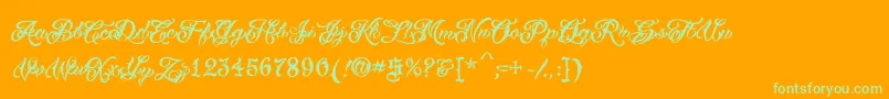 VtcTattooscripttwo Font – Green Fonts on Orange Background