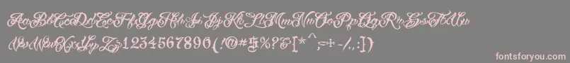 VtcTattooscripttwo-Schriftart – Rosa Schriften auf grauem Hintergrund