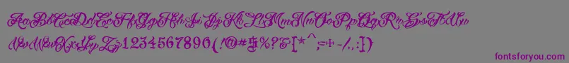 VtcTattooscripttwo-Schriftart – Violette Schriften auf grauem Hintergrund