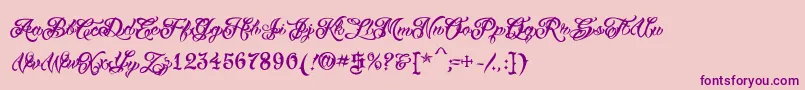 VtcTattooscripttwo Font – Purple Fonts on Pink Background