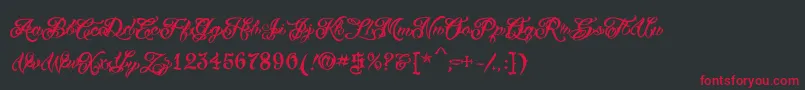 VtcTattooscripttwo Font – Red Fonts on Black Background