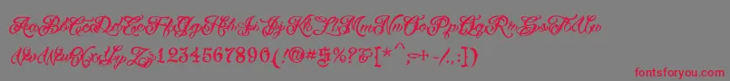 VtcTattooscripttwo Font – Red Fonts on Gray Background