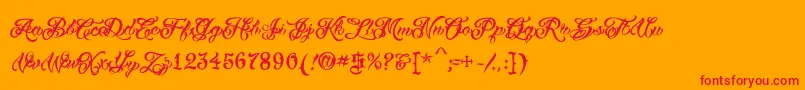 fuente VtcTattooscripttwo – Fuentes Rojas Sobre Fondo Naranja