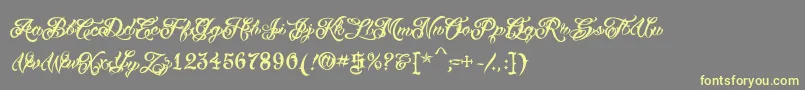 Подробнее о шрифте VtcTattooscripttwo Шрифт VtcTattooscripttwo – жёлтые шрифты на сером фоне