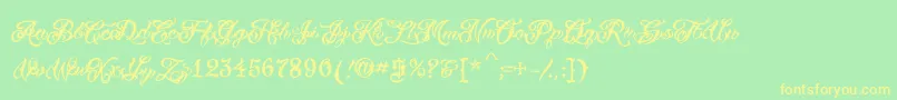 VtcTattooscripttwo Font – Yellow Fonts on Green Background