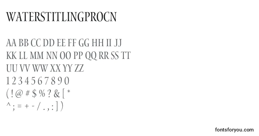 Шрифт WaterstitlingproCn – алфавит, цифры, специальные символы