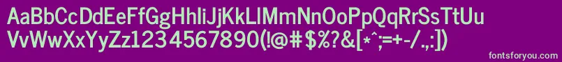 NewscycleBold-fontti – vihreät fontit violetilla taustalla