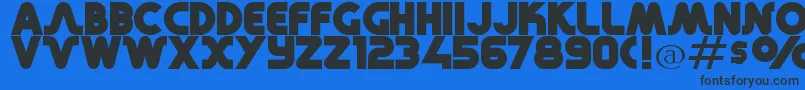 RetroMonoWide Font – Black Fonts on Blue Background