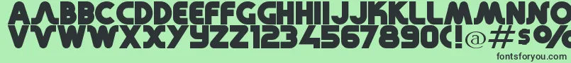 RetroMonoWide Font – Black Fonts on Green Background