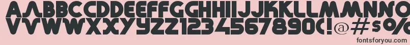 RetroMonoWide Font – Black Fonts on Pink Background