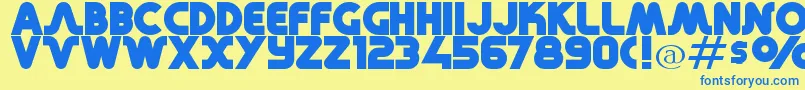 RetroMonoWide Font – Blue Fonts on Yellow Background