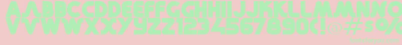 RetroMonoWide Font – Green Fonts on Pink Background