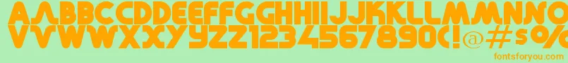 RetroMonoWide Font – Orange Fonts on Green Background