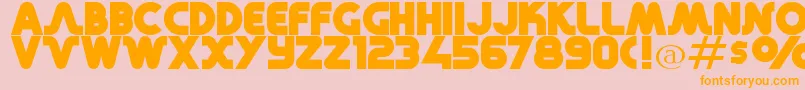 RetroMonoWide Font – Orange Fonts on Pink Background