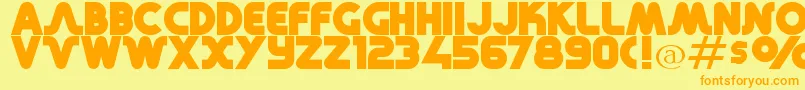 RetroMonoWide Font – Orange Fonts on Yellow Background