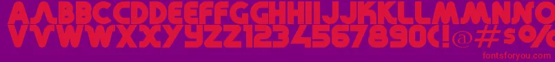 RetroMonoWide Font – Red Fonts on Purple Background