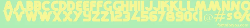 RetroMonoWide Font – Yellow Fonts on Green Background