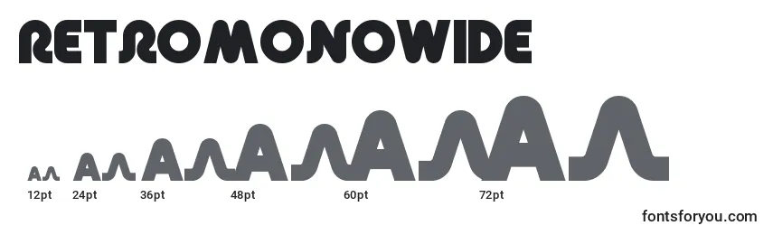 RetroMonoWide Font Sizes